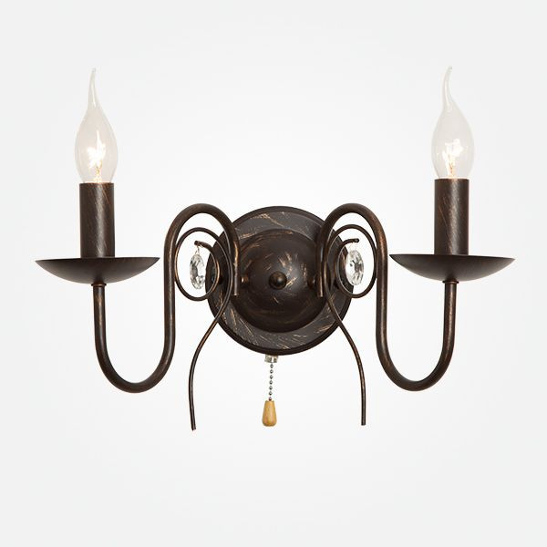 Бра в классическом стиле 60018/2 черный с золотом фото 1 &mdash; Multielectrika