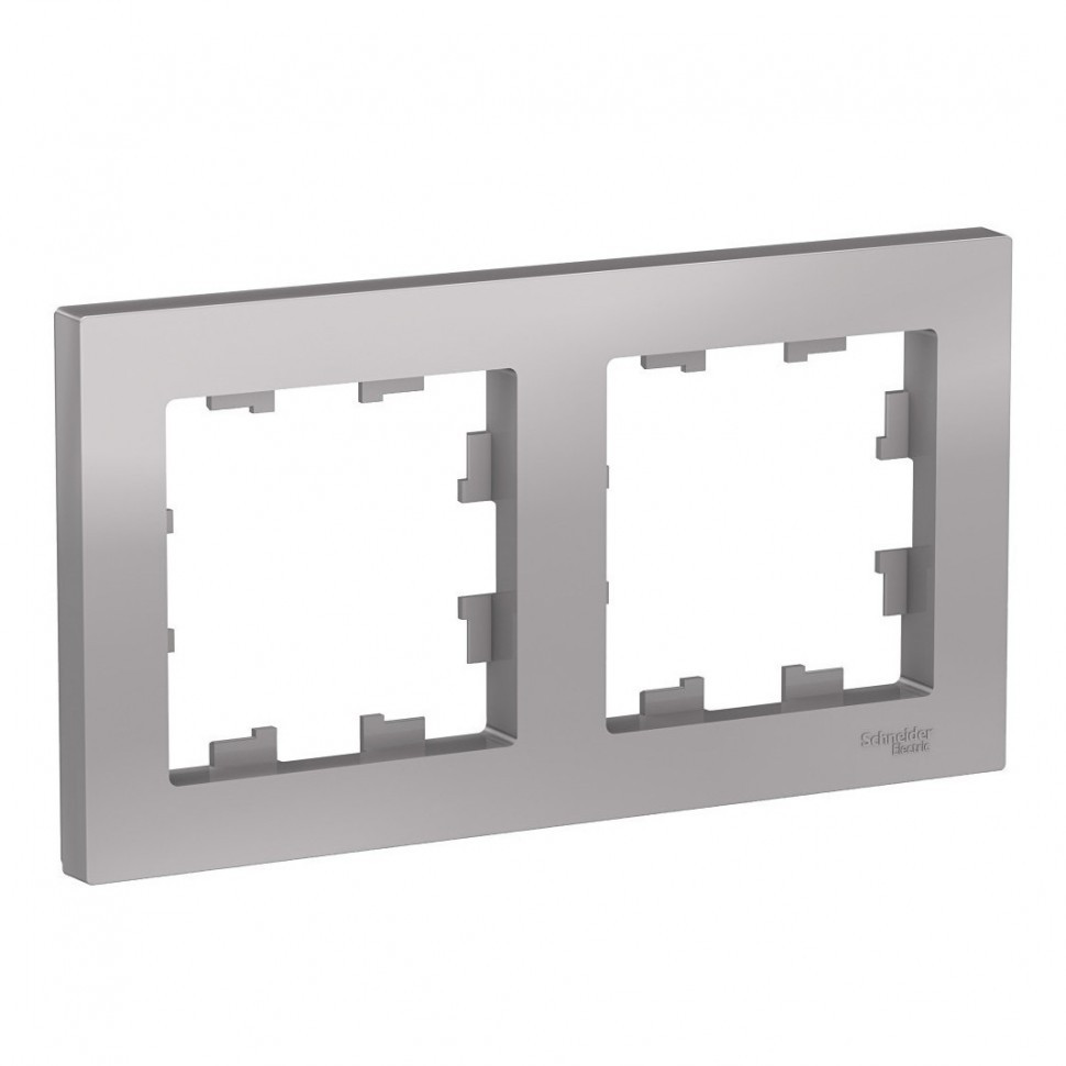 Рамка Schneider Electric Atlas Design на 2 поста, алюминий фото 1 — Multielectrika