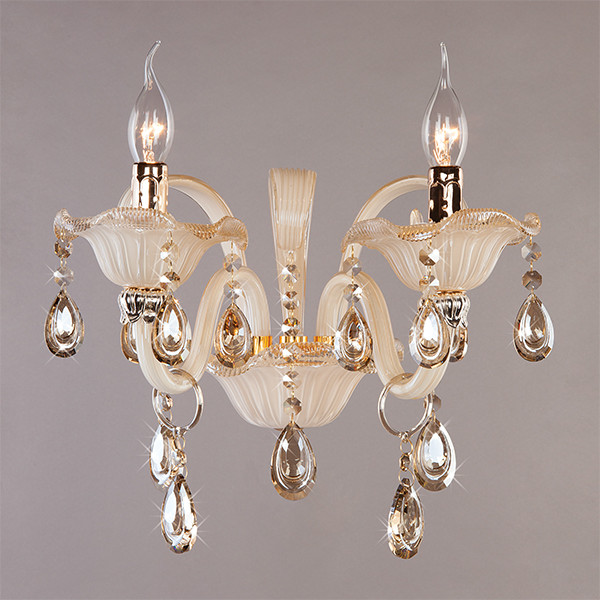 Настенный светильник с хрусталем 124/2 золото фото 1 — Multielectrika