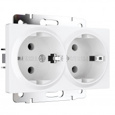Розетка двойная с заземлением (белый матовый) W1172061 &mdash; Multielectrika