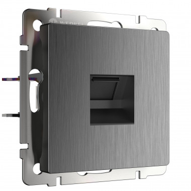 Розетка Ethernet RJ-45 (графит рифленый) W1181004 — Multielectrika