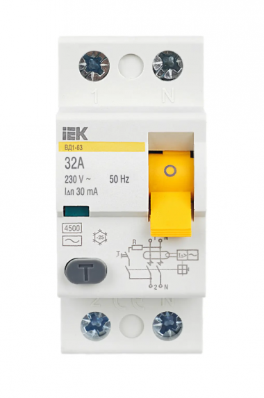 УЗО ВД1-63 2Р 32А 30мА тип AC IEK MDV10-2-032-030 — Multielectrika