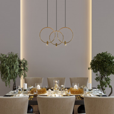 Подвесной светильник 50257/3 LED черный/ латунь — Multielectrika