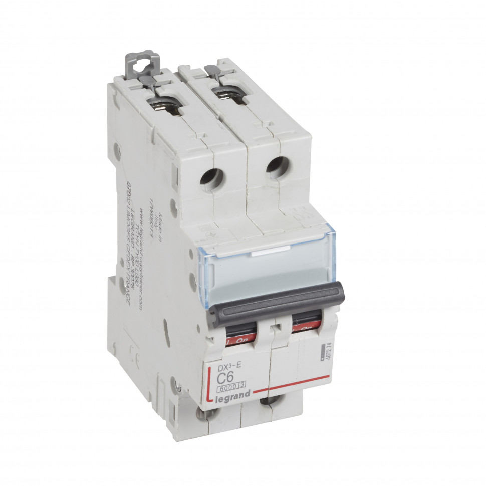 Автоматический выключатель DX-E 6000 - 6 кА - тип характеристики C - 2П - 230/400 В~ - 6 А - 2 модуля фото 1 &mdash; Multielectrika