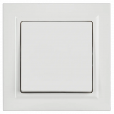 Выключатель одноклавишный 10А в сборе IEK Brite ВСР10-1-0-БрБ белый &mdash; Multielectrika