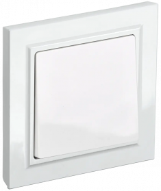 Выключатель одноклавишный 10А в сборе IEK Brite ВСР10-1-0-БрБ белый &mdash; Multielectrika