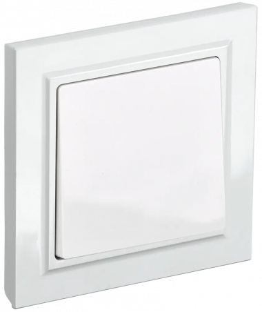 Выключатель одноклавишный 10А в сборе IEK Brite ВСР10-1-0-БрБ белый — Multielectrika