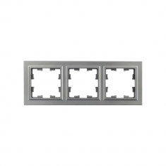 Рамка на 3 поста IEK Brite РУ-3-БрС сталь &mdash; Multielectrika