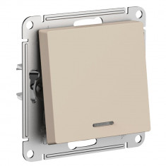 Переключатель одноклавишный Systeme Electric AtlasDesign с подсветкой, 10А, песочный &mdash; Multielectrika