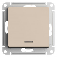 Переключатель одноклавишный Systeme Electric AtlasDesign с подсветкой, 10А, песочный &mdash; Multielectrika