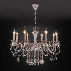 Классическая люстра 10104/8 белый с золотом &mdash; Multielectrika