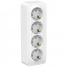 Розетка 4-ая Systeme Electric Blanca со шторками, с изолир. пластиной, белая 16А