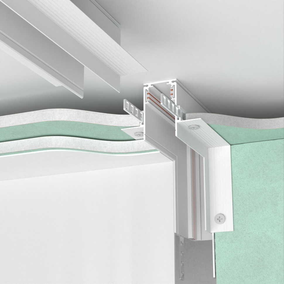 Slim Magnetic Коннектор угловой внутренний для встраиваемого шинопровода под ГКЛ 12,5мм (черный) 85211/00 85211/00 фото 1 — Multielectrika