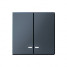 Выключатель двухклавишный Systeme Electric ArtGallery с подсветкой, 10АХ, грифель &mdash; Multielectrika