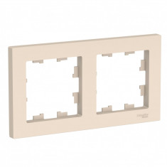 Рамка Schneider Electric Atlas Design на 2 поста, бежевая &mdash; Multielectrika