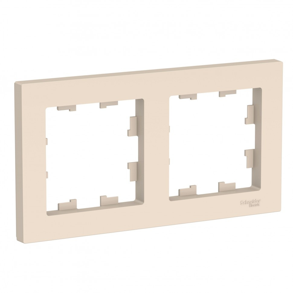 Рамка Schneider Electric Atlas Design на 2 поста, бежевая фото 1 — Multielectrika