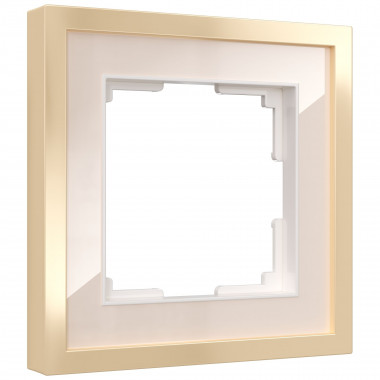 Рамка из металла на 1 пост Baguette айвори/латунь W0012851 — Multielectrika