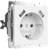 Розетка с заземлением, шторками и USBх2 (белый матовый) W1171561 фото 1 &mdash; Multielectrika