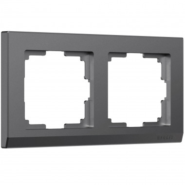 Рамка из поликарбоната на 2 поста Stark графит матовый W0021864 — Multielectrika
