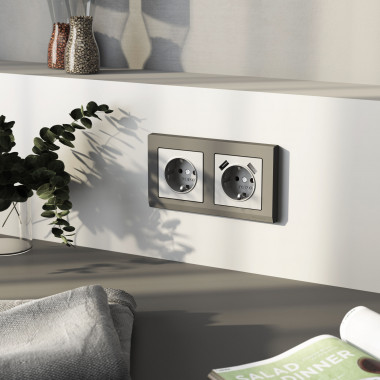 Рамка из поликарбоната на 2 поста Stark графит матовый W0021864 — Multielectrika