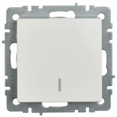 Выключатель одноклавишный с индикацией 10А IEK Brite ВС10-1-1-БрБ белый &mdash; Multielectrika