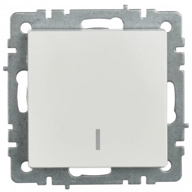 Выключатель одноклавишный с индикацией 10А IEK Brite ВС10-1-1-БрБ белый — Multielectrika