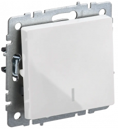 Выключатель одноклавишный с индикацией 10А IEK Brite ВС10-1-1-БрБ белый &mdash; Multielectrika