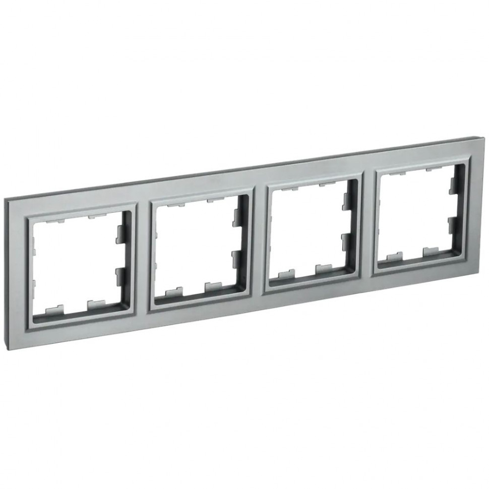 Рамка на 4 поста IEK Brite РУ-4-БрС сталь фото 1 — Multielectrika