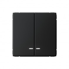 Выключатель двухклавишный Systeme Electric ArtGallery с подсветкой, 10АХ, карбон &mdash; Multielectrika