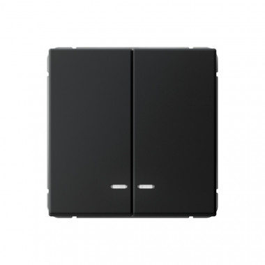 Выключатель двухклавишный Systeme Electric ArtGallery с подсветкой, 10АХ, карбон — Multielectrika