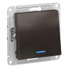 Переключатель одноклавишный Schneider Electric Atlas Design с подсветкой, мокко