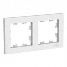 Рамка Schneider Electric Atlas Design на 2 поста, белая &mdash; Multielectrika