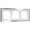Рамка из металла на 3 поста Baguette белый/серебро W0032850 фото 1 &mdash; Multielectrika