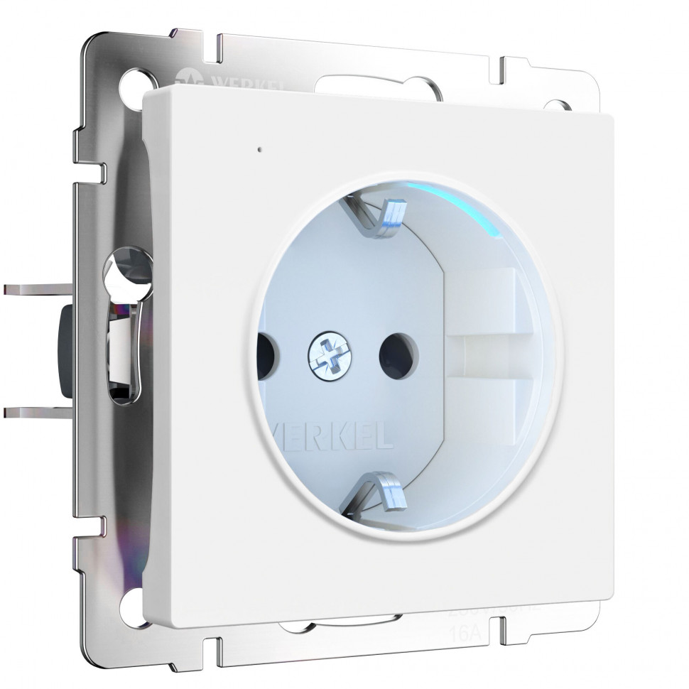 Розетка с подсветкой (белый матовый) W1171461 фото 1 &mdash; Multielectrika