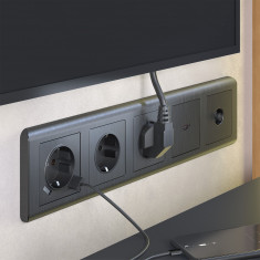 Накладка для розетки USB (графит рифленый) W1179504 &mdash; Multielectrika