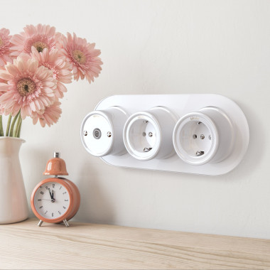 ТВ розетка белая ретро WL18-02-05 &mdash; Multielectrika