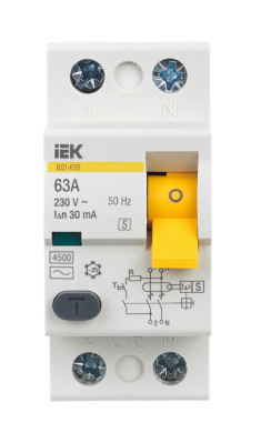 УЗО ВД1-63 2Р 63А 30мА тип AC IEK MDV10-2-063-030  &mdash; Multielectrika