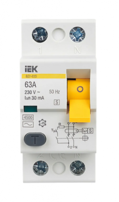 УЗО ВД1-63 2Р 63А 30мА тип AC IEK MDV10-2-063-030  — Multielectrika