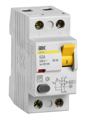 УЗО ВД1-63 2Р 63А 30мА тип AC IEK MDV10-2-063-030  — Multielectrika