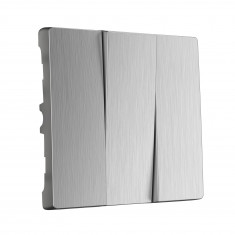 Набор клавиш для выключателя трехклавишного (cеребряный рифленый) W1139009 &mdash; Multielectrika