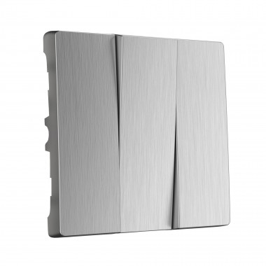 Набор клавиш для выключателя трехклавишного (cеребряный рифленый) W1139009 — Multielectrika