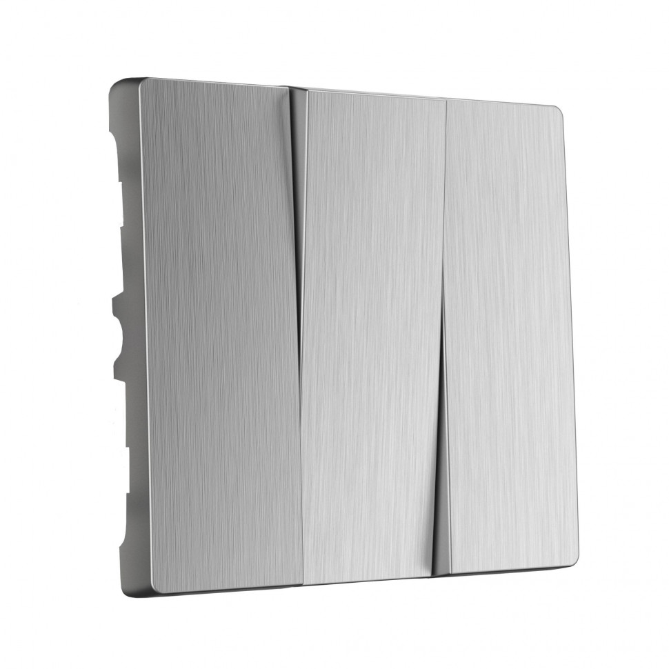 Набор клавиш для выключателя трехклавишного (cеребряный рифленый) W1139009 фото 1 — Multielectrika