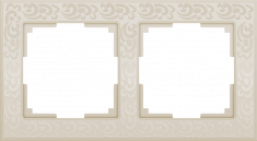 Рамка на 2 поста Flock (слоновая кость) W0022303 &mdash; Multielectrika
