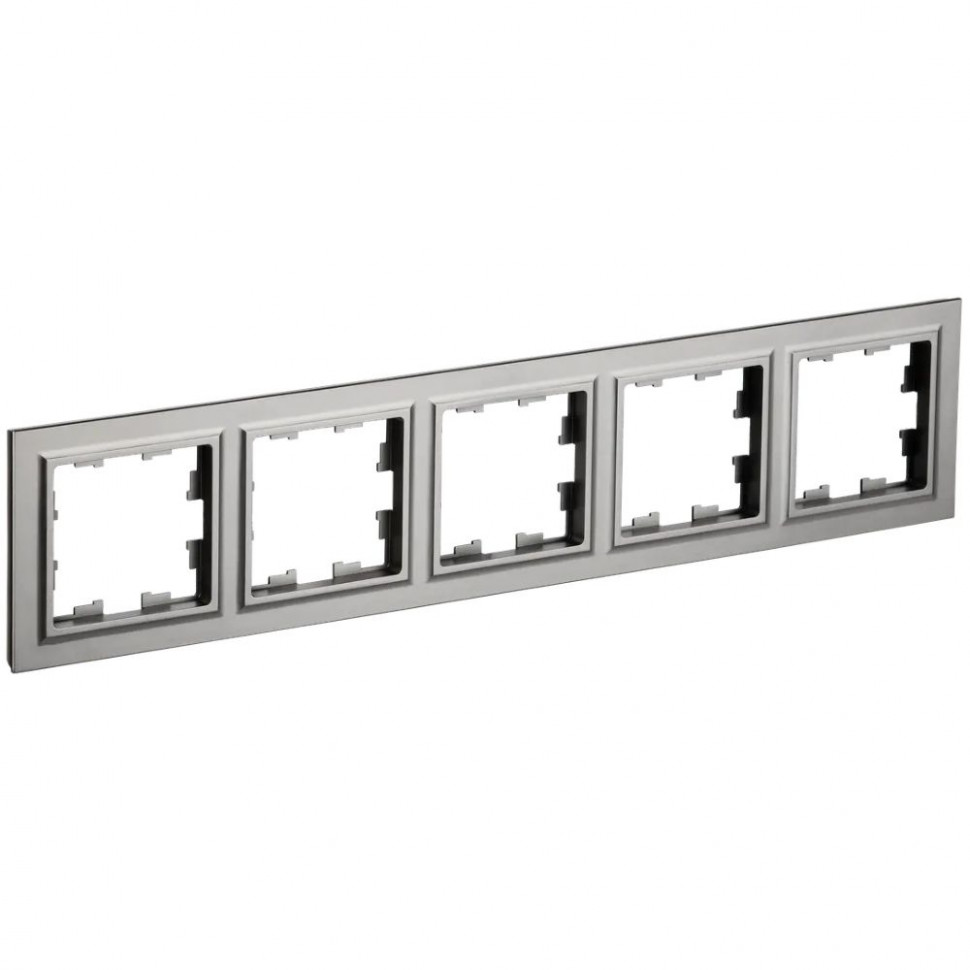 Рамка на 5 поста IEK Brite РУ-5-БрС сталь фото 1 — Multielectrika