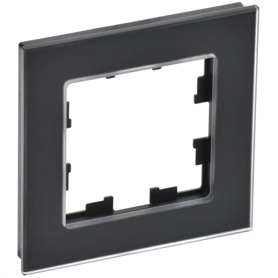 Рамка на 1 пост IEK Brite РУ-1-2-Бр стекло черный матовый фото 1 — Multielectrika