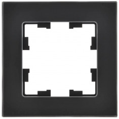 Рамка на 1 пост IEK Brite РУ-1-2-Бр стекло черный матовый &mdash; Multielectrika