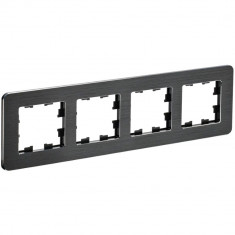 Рамка на 4 поста IEK Brite РУ-4-1-Бр металл черный RE AL &mdash; Multielectrika