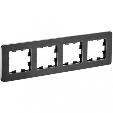 Рамка на 4 поста IEK Brite РУ-4-1-Бр металл черный RE AL — Multielectrika