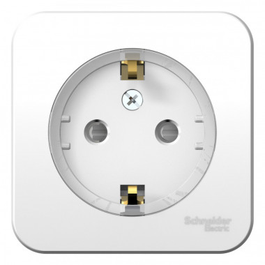 Розетка силовая, компакт Systeme Electric Blanca со шторками, с изолир. пластиной, белая 16А — Multielectrika
