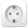 Розетка силовая, компакт Systeme Electric Blanca со шторками, с изолир. пластиной, белая 16А